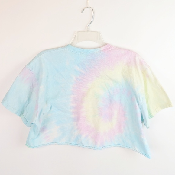 🍍 YALE UNIVERSITY Pastel Tie Dye Boxy Crop Top - Picture 7 of 9